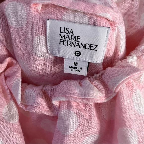 Lisa Marie Fernandez x Target one shoulder Pink polka dot dress Size M - Picture 8 of 8